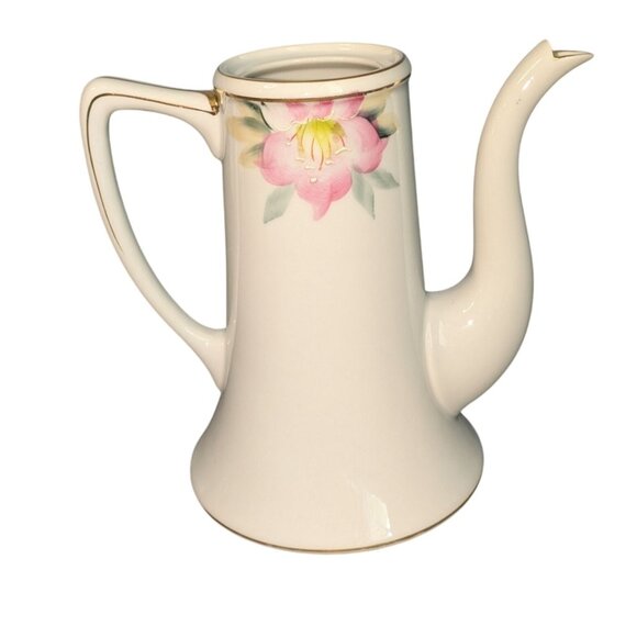 Noritake Demitasse Coffee Pot Azalea Porcelain red M Morimura mark - Picture 2 of 14